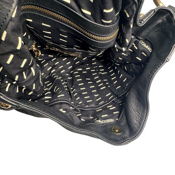 Rebecca Minkoff Black  Hobo Leather Moto Handbag Purse with Dust Cover Bag - Picture 10 of 13